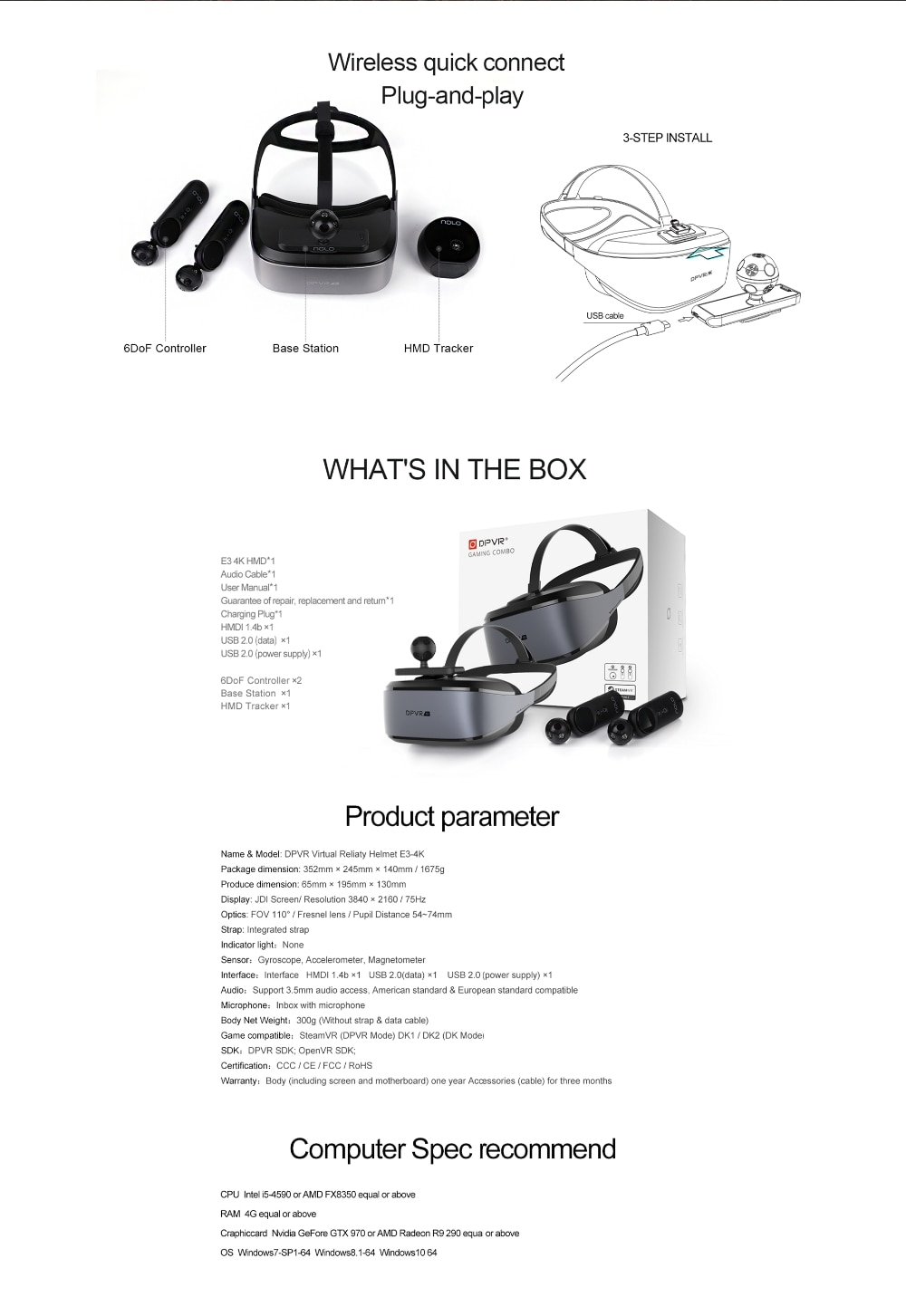 Virtual Reality Glasses with Station